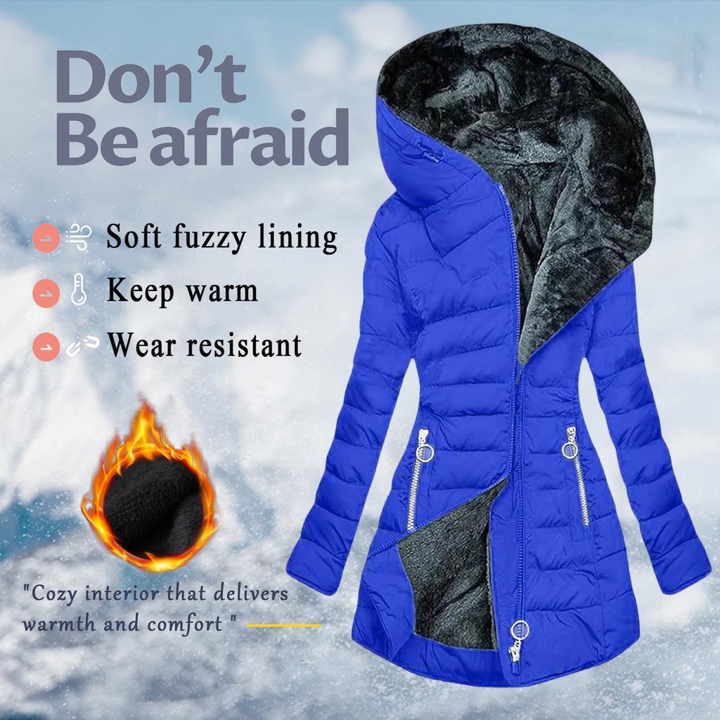 Winter Coat Women's Warm Jacket Long Elegant Women's Long Sleeve Winter Coat With Pocket