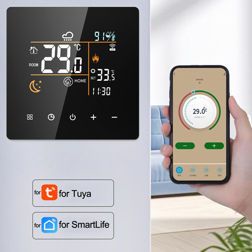Remote Control Digital Thermostat and Hygrometer for Tuya Smart WiFi System with Anti Freeze and Safety Features