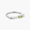 New Minimalist  CopperChevron Ring for Women, Birthstone & CZ Accent, Stackable Statement Daily Jewelry Gift
