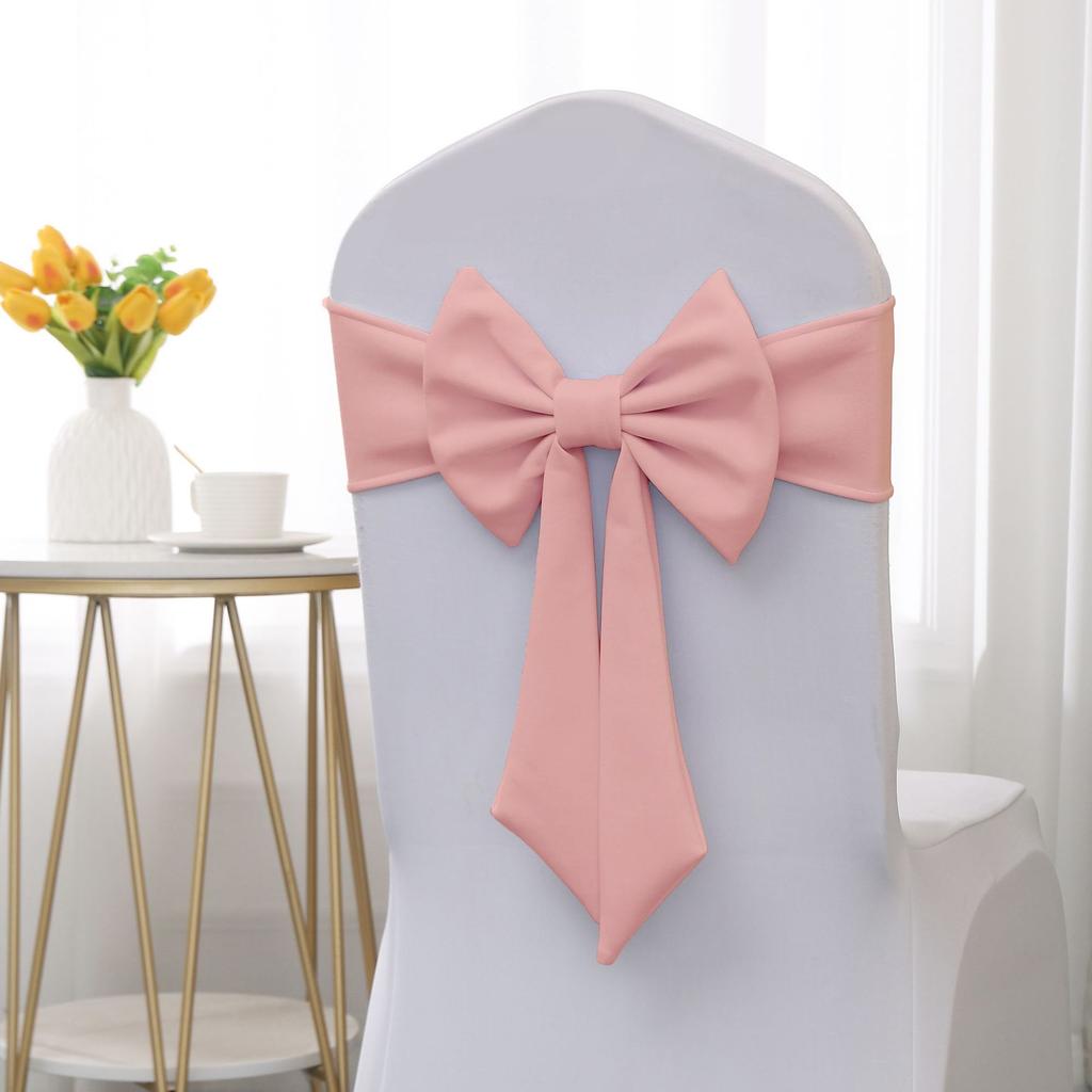 Christmas Chair Cover Bow New Sashes Elastic Bow Tie Chair Back Stretch Band Ribbons for Wedding Party Banquet Event Decoration