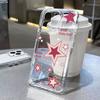 Minimalist Red Star Transparent Phone Case for Samsung Galaxy A06 A55 5g S25 S24 Ultra S23 S21 FE A54 A15 A35 A36 A16 A05 Cover