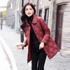High-end light and thin rhombus cotton clothes women's medium and long styles, winter fashionable warm cotton-padded clothes and jackets are trendy.
