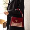 2025 red niche premium sense thousand bird grid velvet bride bag wedding bag gift daily available messenger bag