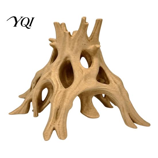 Aquarium Root Decoration 3D Printed Cave Hideout, Hollow Tree Shaped Fish Tank Decoration, Safe Landscaping Shrimp Breeding Shelter for Shrimp,