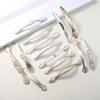 Modern Nordic Cabinet Handles White Amber Aluminum Alloy Black Drawer Pulls For Furniture Door Knocker
