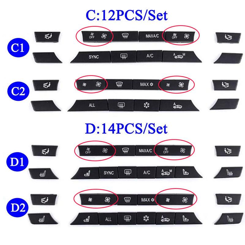 11/12/14PCS Dashboard Air Conditioning AC Heater Control Switch Button For BMW 5 6 7 Series X5 X6 F10 F18 F06 F12 F01 F02 F15