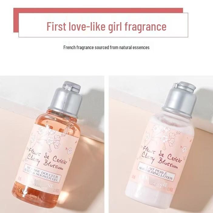Oushujia Cherry Blossom 35ml Travel Shower Gel & Body Lotion Set