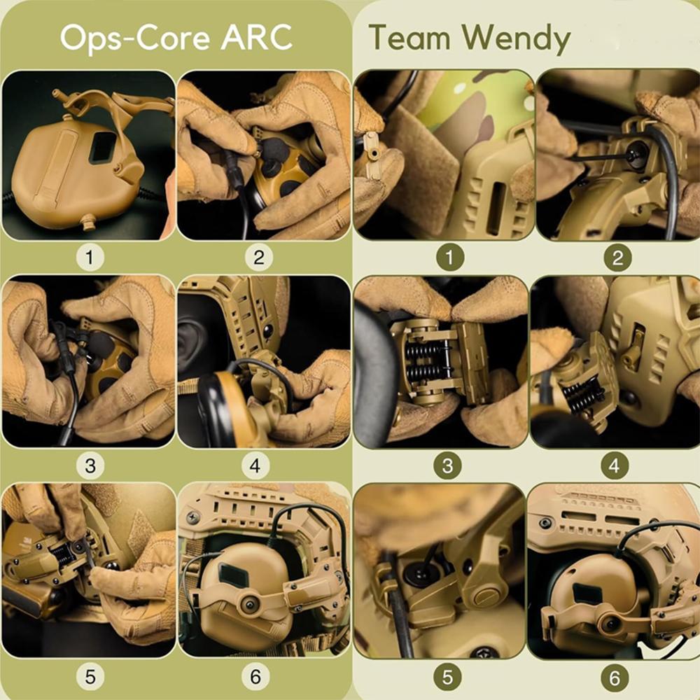 Free-Angle Tactical Headset ARC/Team Wendy Helmet Rails Adapter Attachment Kit for M11/M11 Headset