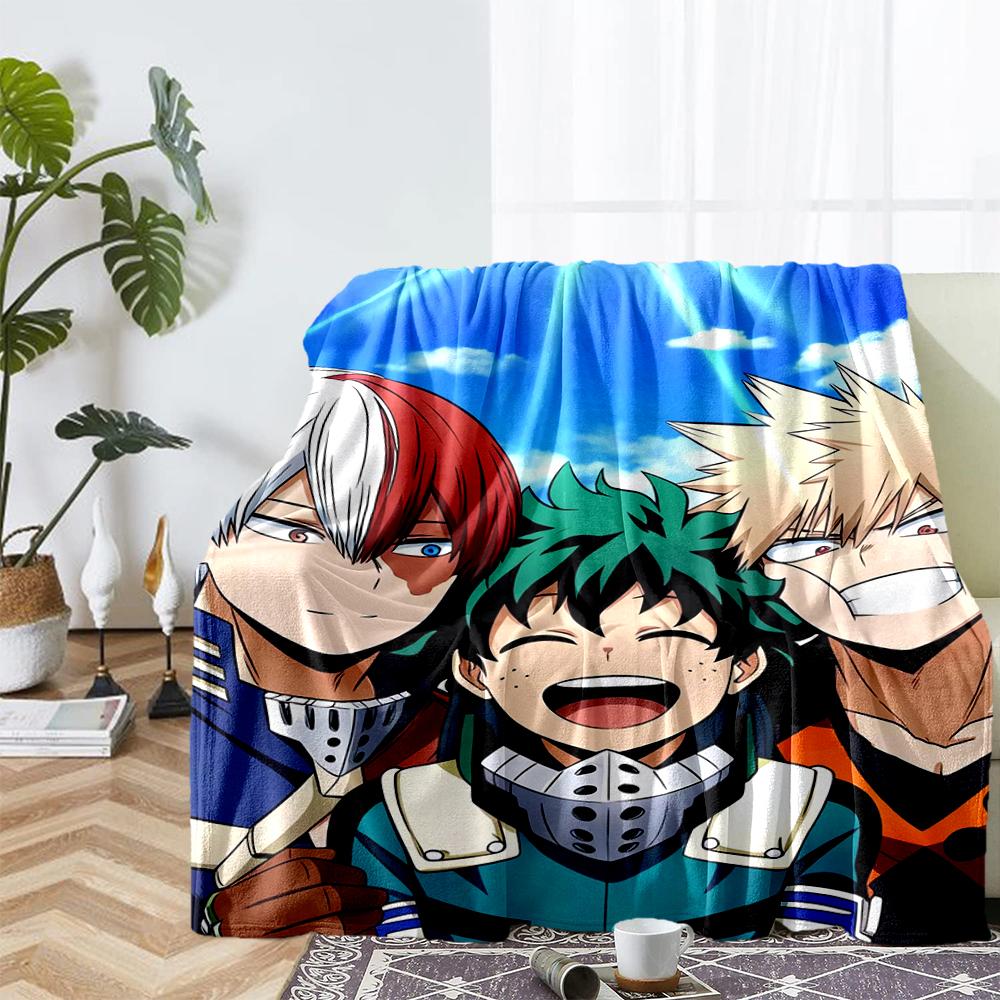 My Hero Academia Theme Printed Blanket - Perfect for Couch, Bed, Travel & Outdoor Use | Machine Washable, Cozy & Durable.