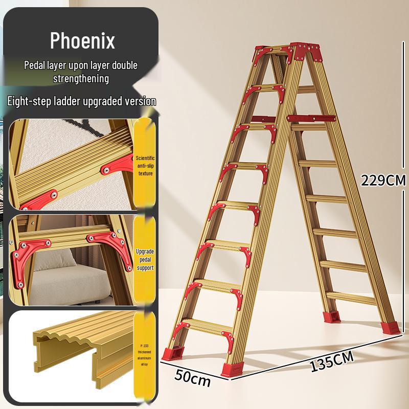 Aluminum Multifunctional Telescopic Folding Ladder: Portable, A-Frame, Household & Engineering Use