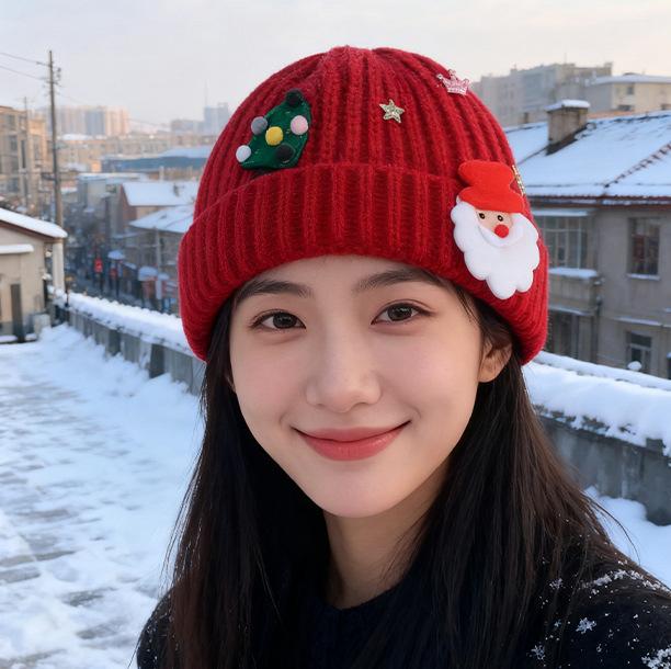 Knitted Hat Autumn and Winter Warm Wool Ear Protection Hat Show Face Little Cute Cartoon Pullover Hat