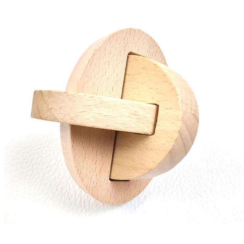 Lock Puzzle Wooden Brain Teaser for Mental Challenge Educational IQ Disentanglement Toys Kids Adults (SanHuan Suo)