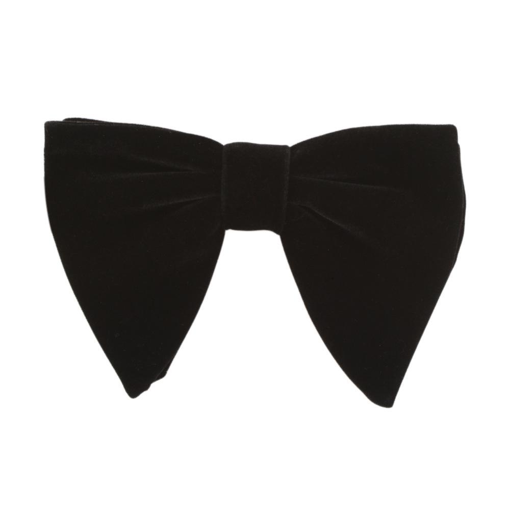 Men's Large Velvet Pre-tied Swallowtail Wingtip Bow Tie - Retro Tuxedo Design