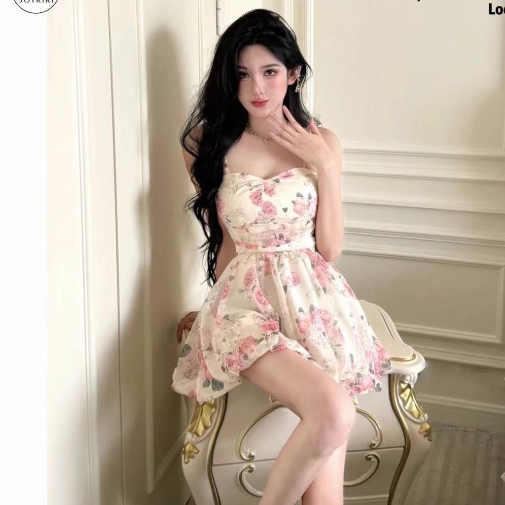 Summer 2026 New Gentle Wind Wear Women's Korean Version Fashion Small Floral Suspender A-word Skirt Two-piece Set