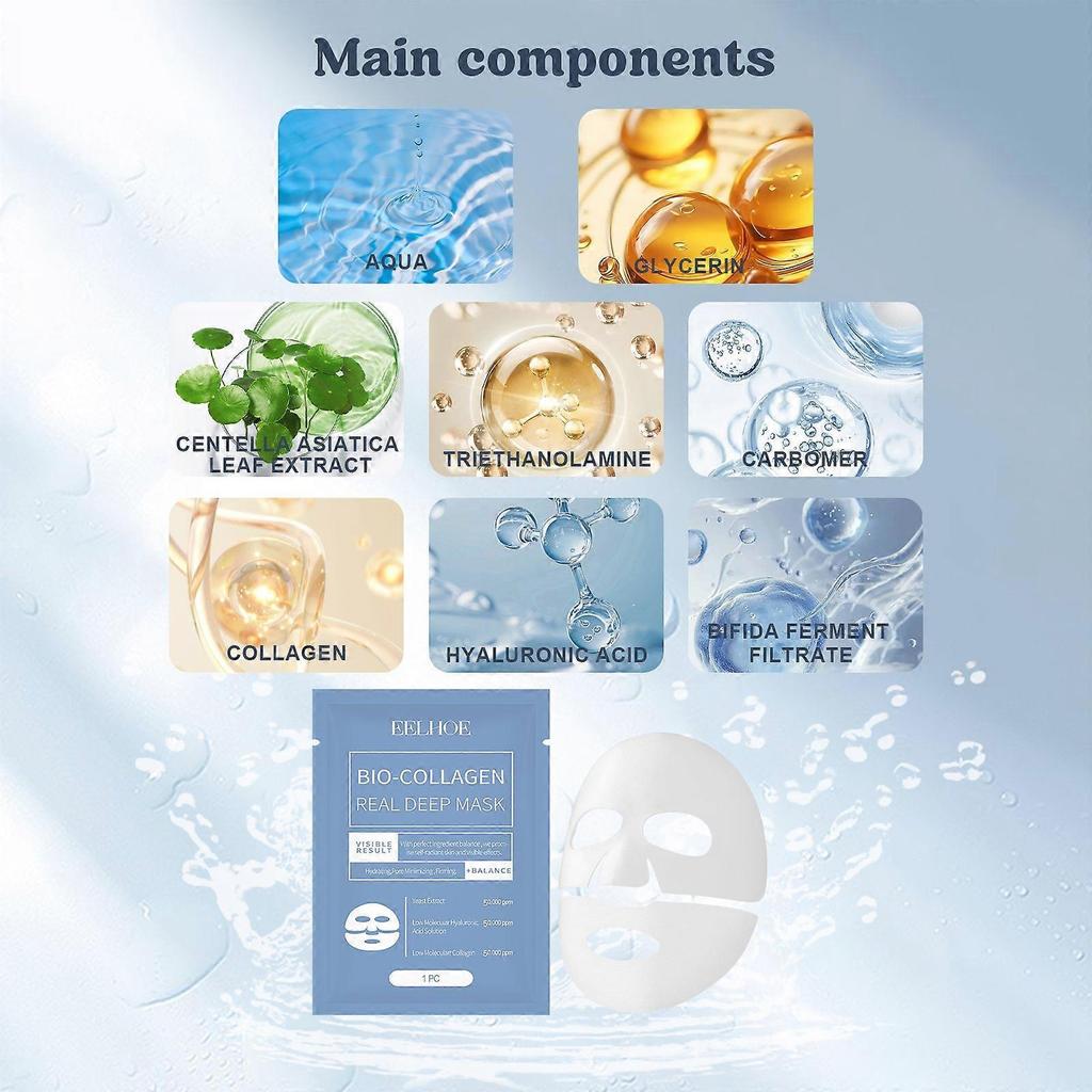 Limited time!!Eelhoe Collagen Mask Hydrating Moisturizing Facial Skin Moisturizing Transparent Collagen Mask