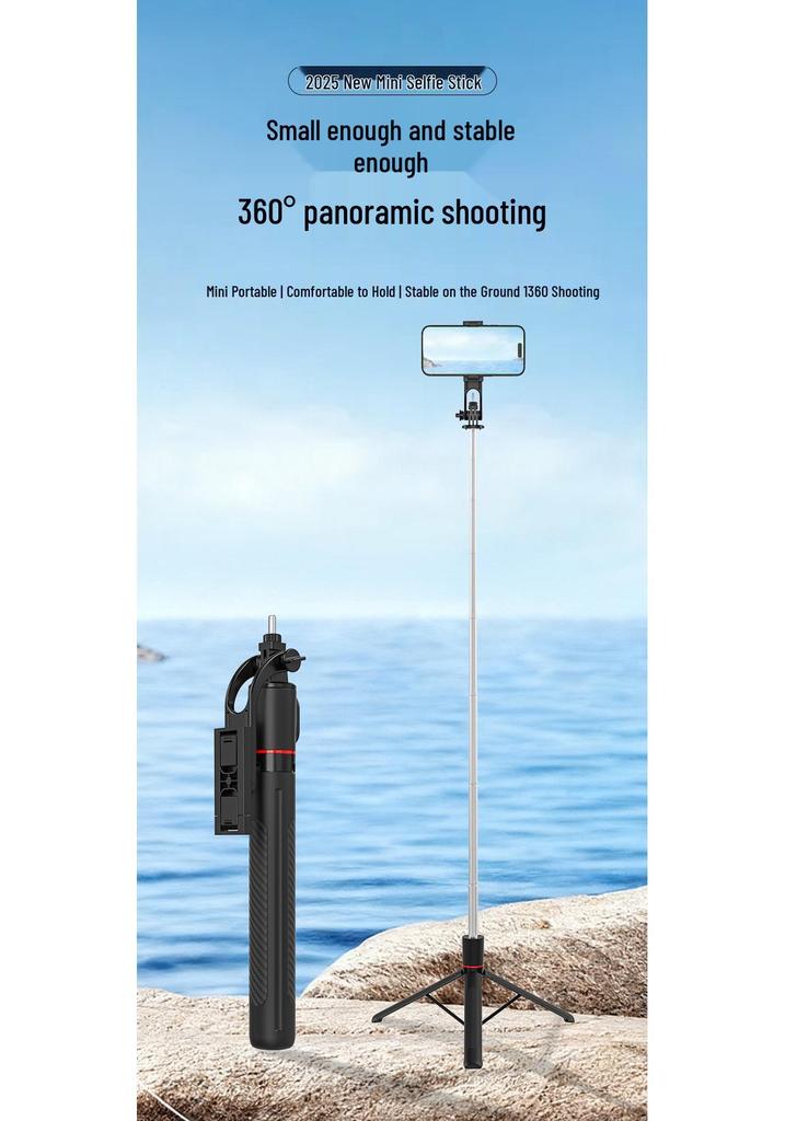 Bluetooth Selfie Stick & Tripod with Fill Light, 1.7m Extendable, Ideal for Outdoor Photography and Live Broadcasts.