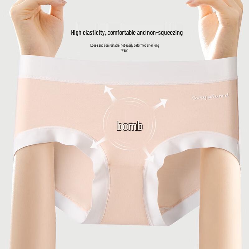 Yiershuang Women's Modal Seamless Briefs (4-Pack)