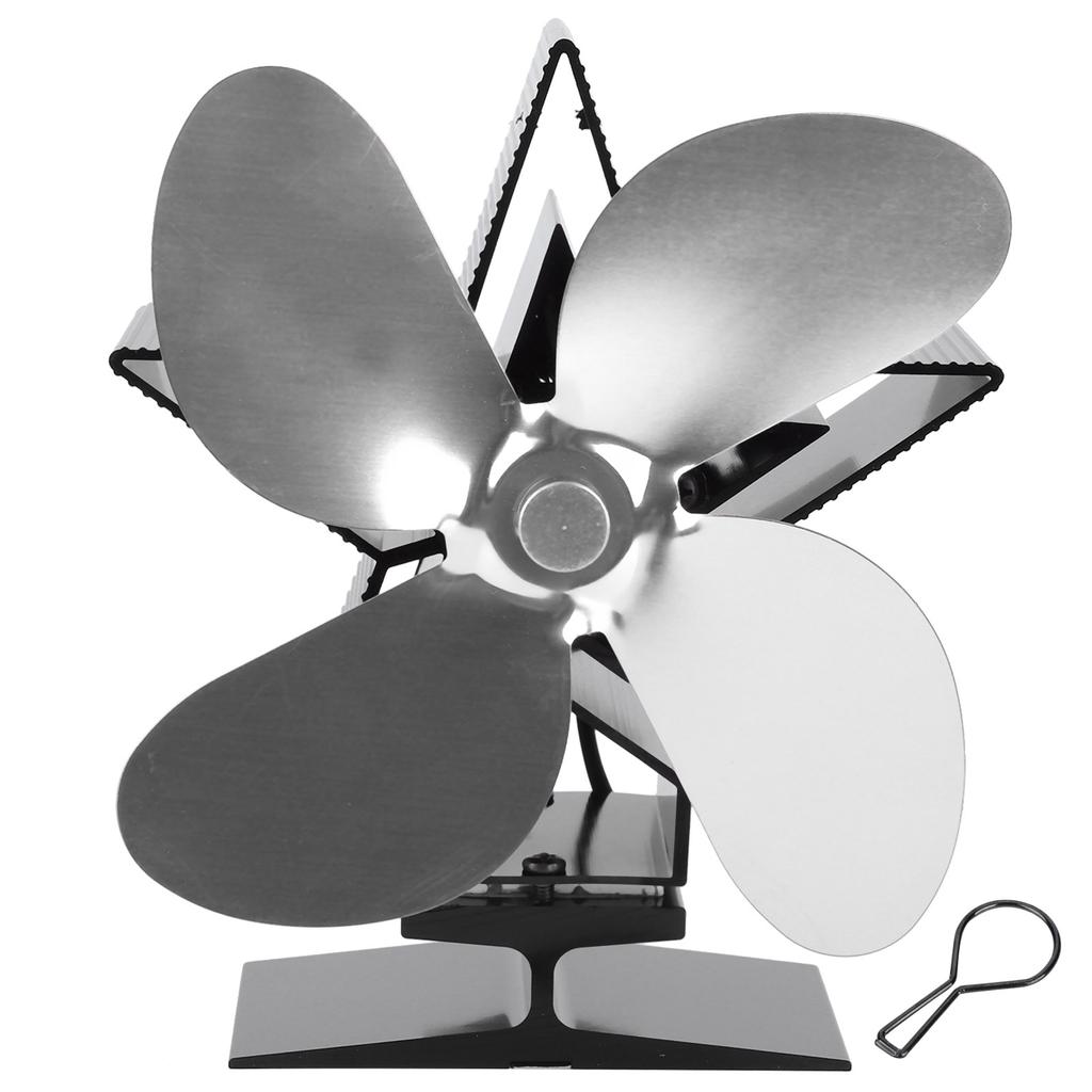 4 Blade Thermal Ht Powered Wood Stove Fan Fireplace Accessory for Ht Distribution