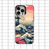 Große Welle vor Kanagawa Handyhülle Für iPhone 16,15,14,13,12,11,8,7,Pro,Max,Plus,Mini,XS,SE Anti-Fall Schwarz Matt Hart