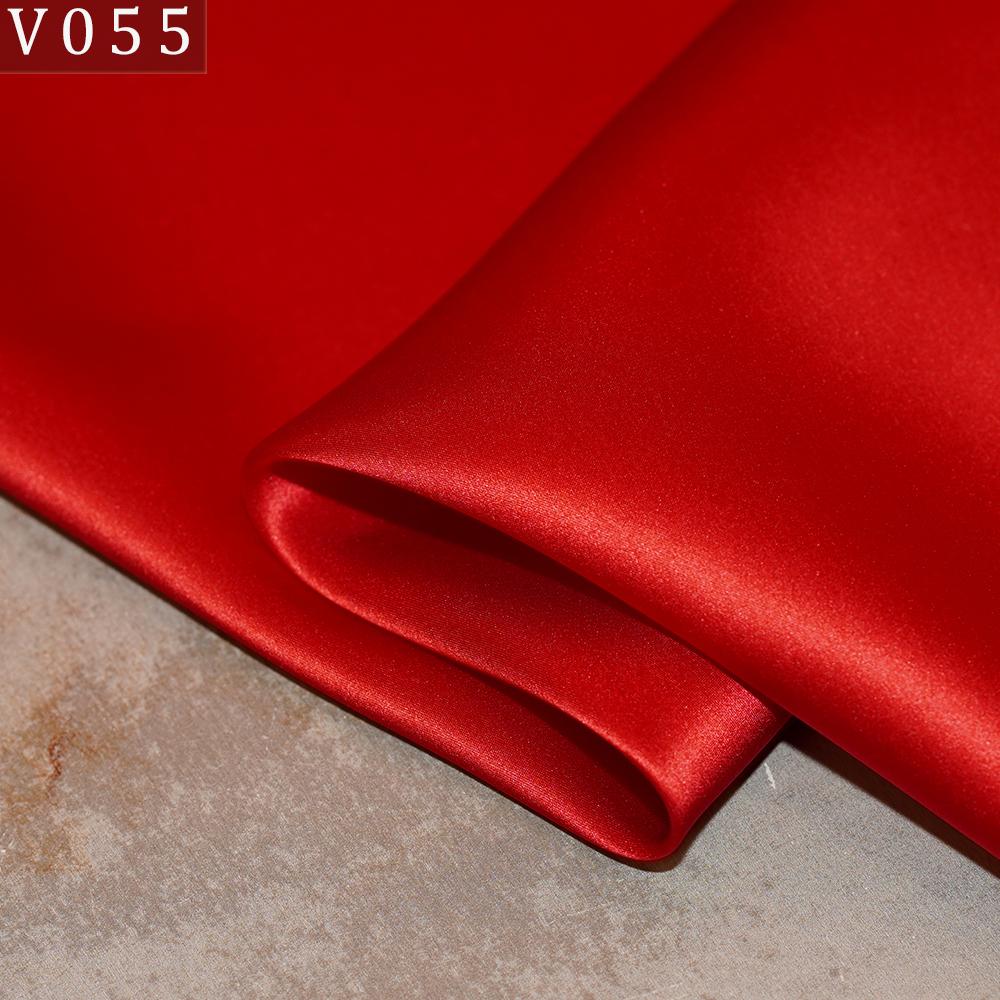 HYSK Natural Genuine Pure 100% Silk Crepe Satin Fabric Silk China Duchess Plain Brown by Meter for Dress Bedding Wedding