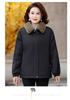 Stylish Velvet-Lined Winter Parka for Middle-Aged and Elderly Women - Warm, Thickened, Cotton Lapel Jacket