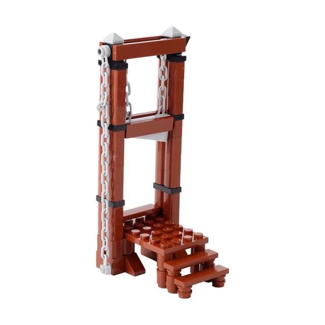 MOC Medieval Building Blocks Solider Figures Knights Gifts City Wall Castle Horse Shed Trial Platform Steel-Making Furnace