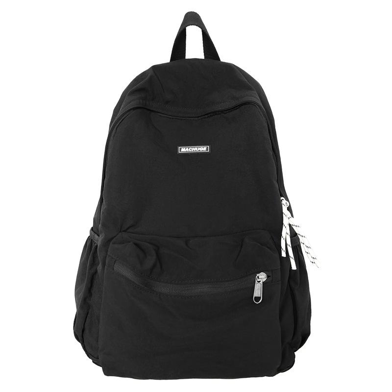 Lightweight Backpack Large Capacity Foldable Solid Color Backpack Student School Bag