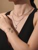 Heart Bone Pendant Necklace & Chain Bracelet Set