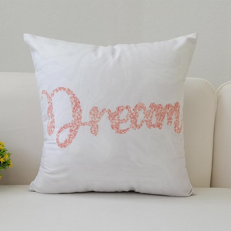 45x45cm Warm Pink Geometric Cushion Cover Pineapple Letter Simple Pillow Cover Ins Printing Poster Sofa Office Home Decoration