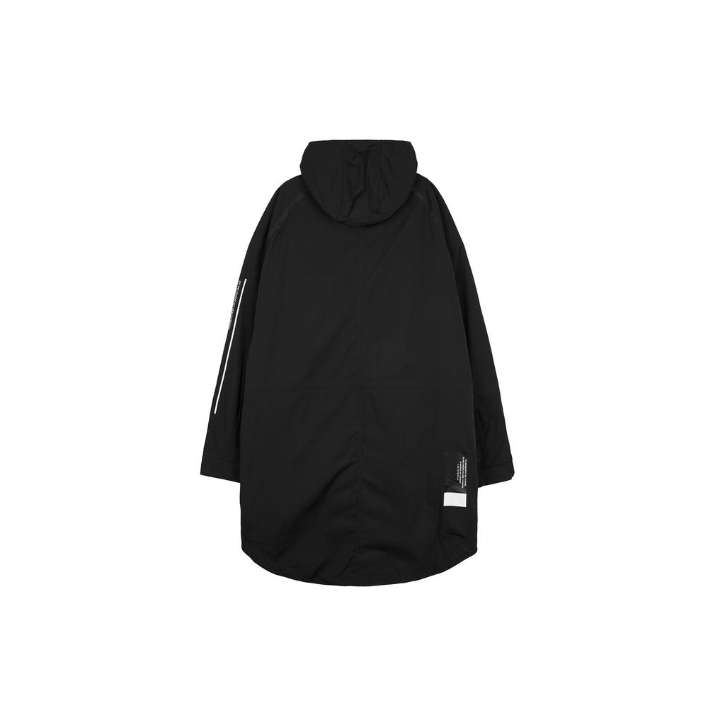 Adidas Originals Trefoil Letter Logo Print Mid-Length Hooded Windbreaker Men Windbreaker Black BR7009
