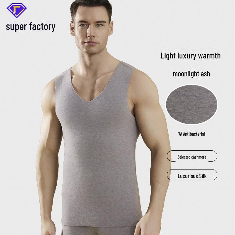 Pánská antibakteriální vyhřívaná vesta z vlny a kašmíru s bezešvým designem