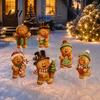 Cute Cartoon Holiday Picks 6 Pcs Large Christmas Tree Picks Wooden Santa Snowman Gingerbread Ornaments Xmas Man Party Supplies Topper Decoration for