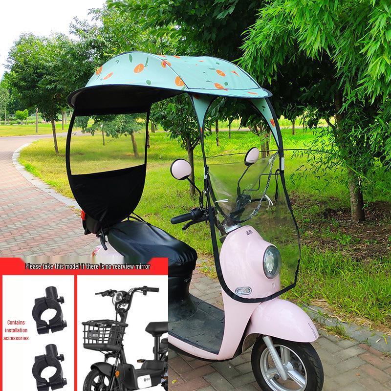 Electric Vehicle Sunshade & Rainproof Canopy for Bicycles and Motorcycles