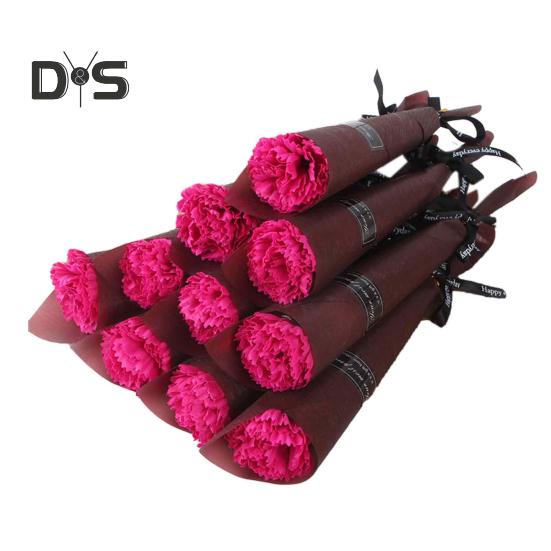 

10 шт. мыльных цветов ко Дню матери, один букет гвоздик, реалистичные искусственные цветы, подарок для любимых на день рождения матери розы красного