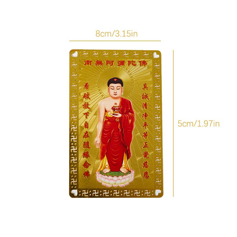 Collection Tibetan Buddhism Exquisite Copper Card Amulet Thangka Fortune Card Buddha Safe And Good Luck Card Gift