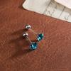 6mm Flashy Titanium Steel Threaded Ear Studs with Diamond for Cartilage and Ear Care