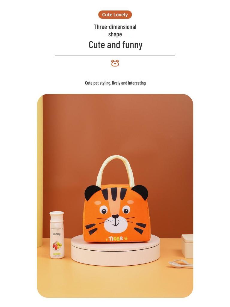 3D Cartoon Thermal Bento Bag - Insulated Lunch Box with Aluminum Foil Lining