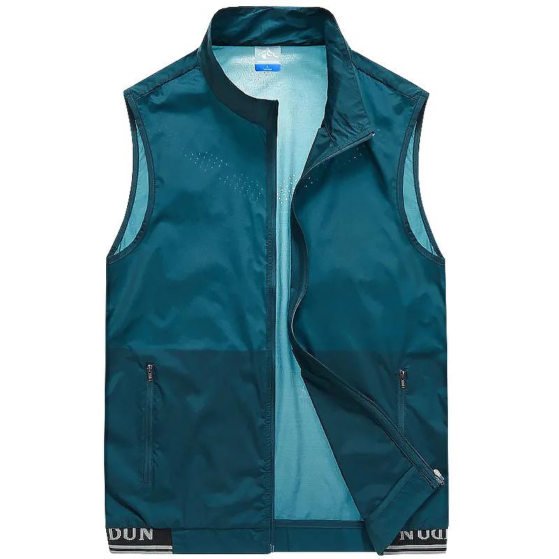 Summer Vest Men's Outdoor Breathable Stand Collar Quick Drying Waterproof Loose Casual Sports Vest