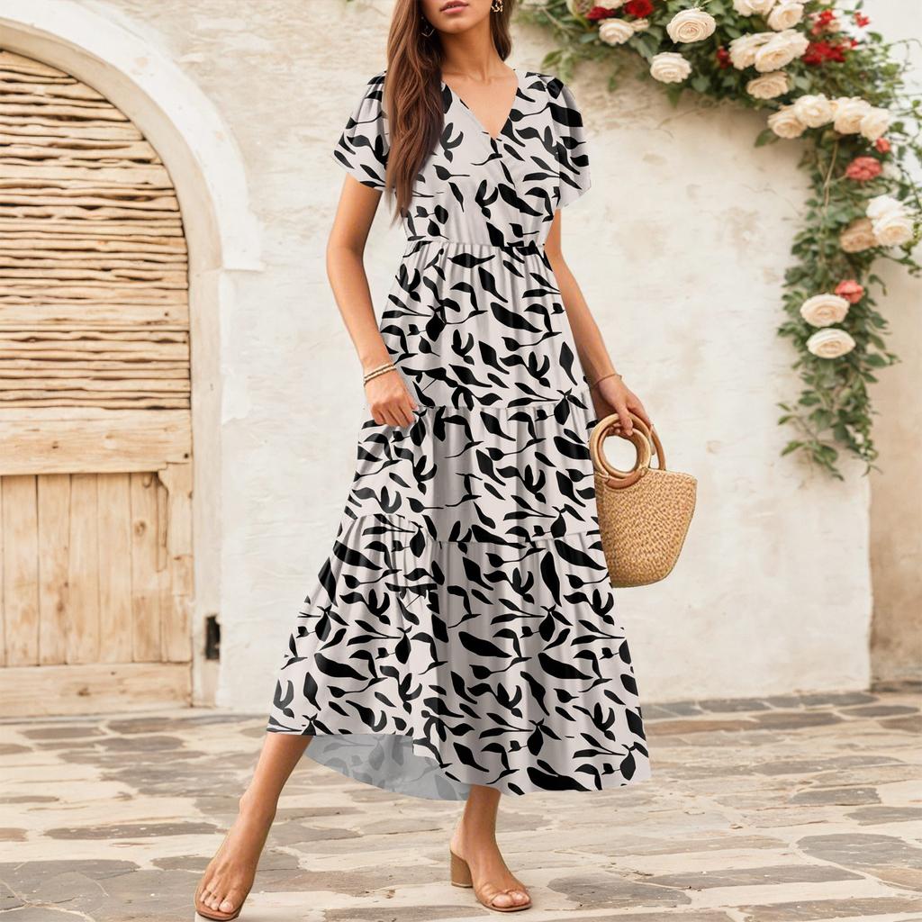 Women's Flowy Dresses Women's Summer Dresses Casual Short Sleeve Maxi Dresses Formal Maxi Dresses