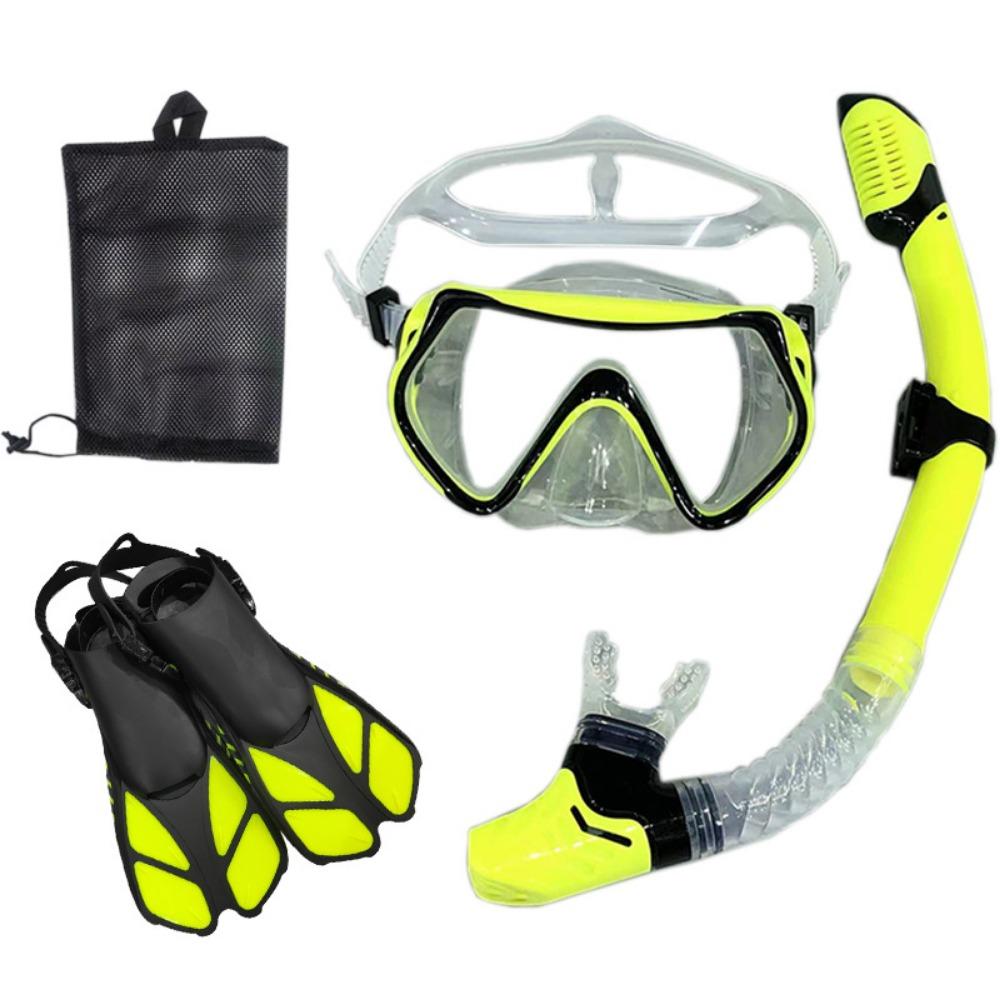 Outdoor sports diving mask snorkel adjustment fins three-piece set