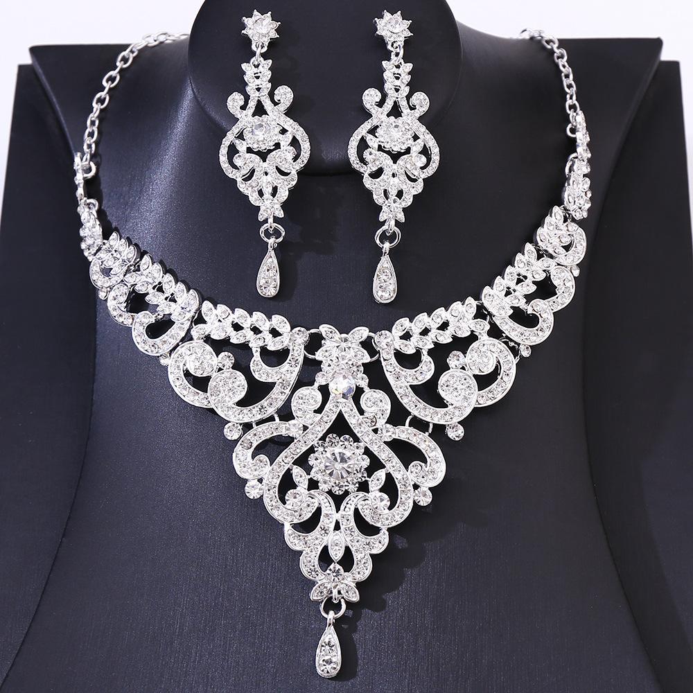 2026 Wedding Accessories, Jewelry Necklace, Earrings, Bridal Set, High-end Short Women's Evening Dress, Light Luxury Two-piece Set