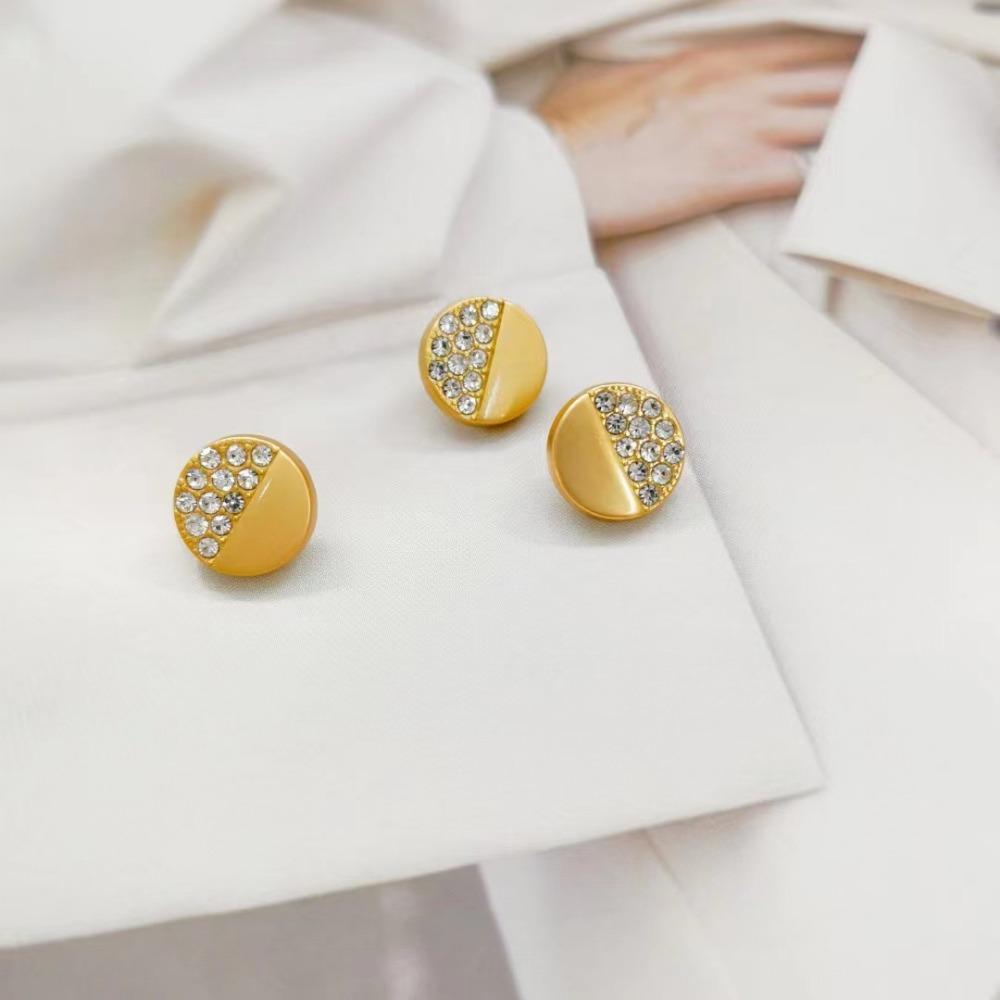 10pcs Fashionable Buttons 11mm Creative Asymmetrical Design Rhinestone Metal Shank Buttons Clothes Accessories