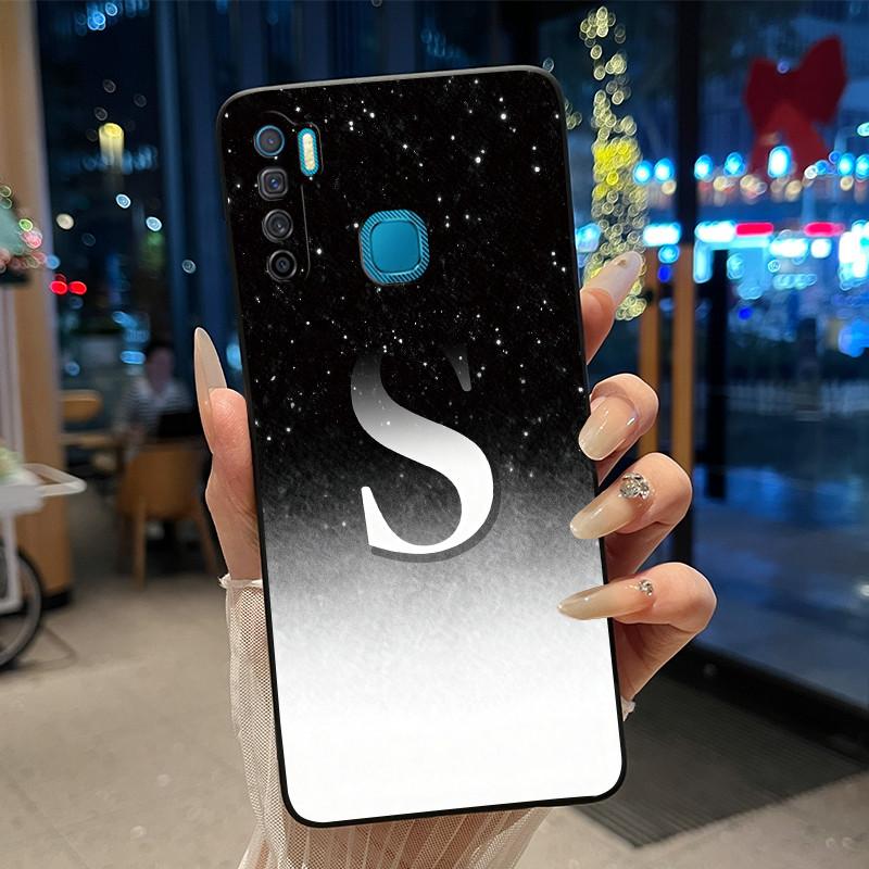 

New Cute Phone Cover For Infinix S5 S5 lite X652/Tecno Camon 12 Air CC6 Case Beautiful Letter Starry Sky Soft Black Cover CC6