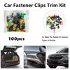 50/100/200pcs Auto Fastener Clips Vehicle Retainer Rivet Door Panel Fender Liner Bumper Fender Trim Plastic Mixed Car Clips