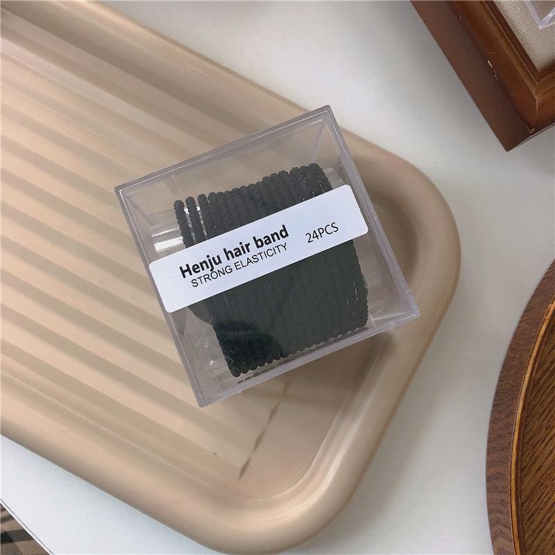 24 Haargummis werden mit einer hochwertigen Aufbewahrungsbox geliefert, nahtlose Haargummis, Stirnbänder, Lederbänder und Haarschmuck