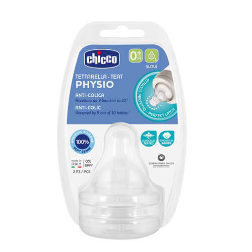 Smoczek silikonowy Chicco Perfect5 Anti-Colic 2 szt. (0m+ Wolny przepływ)