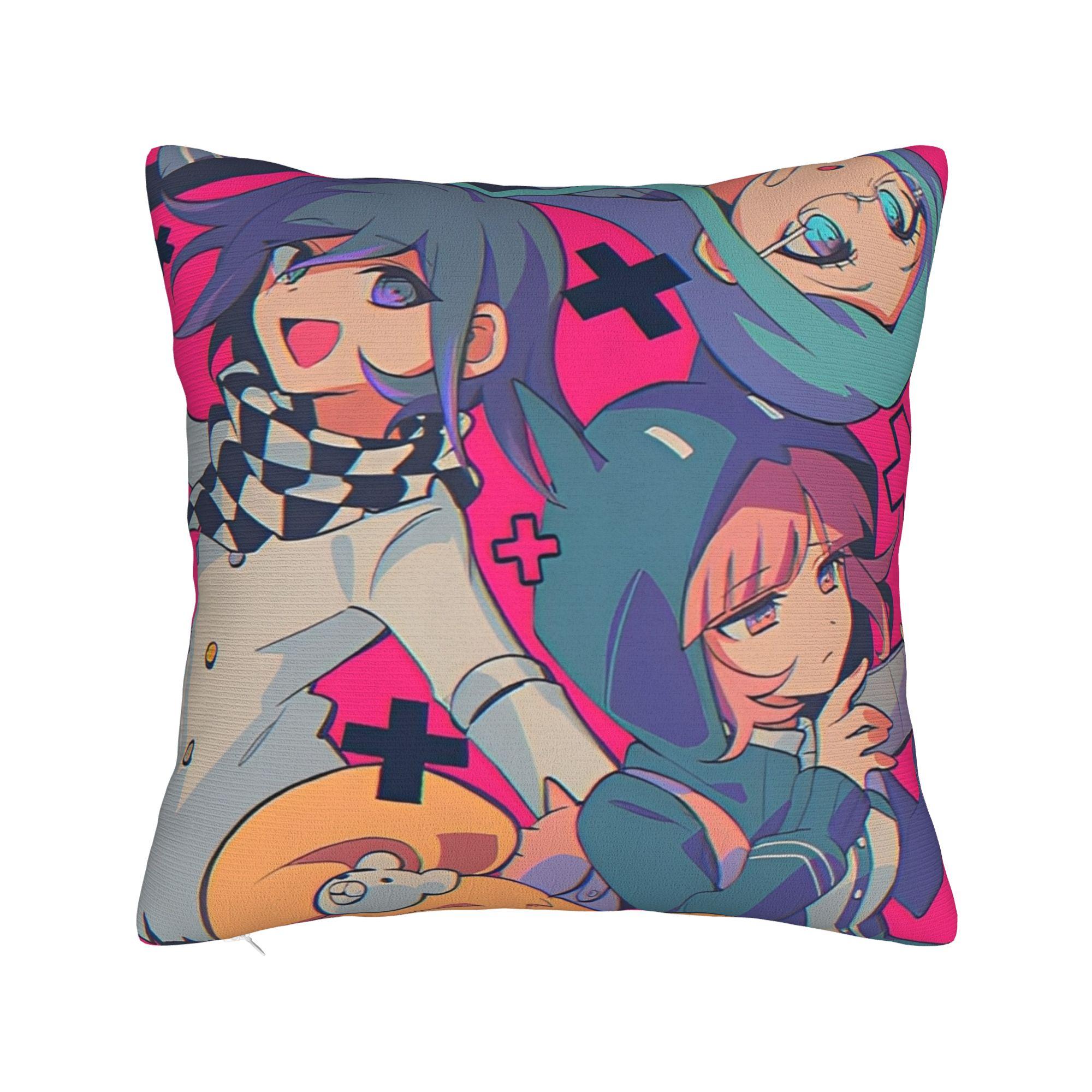 

Danganronpa Japanese Anime Pillowcases Accessories Printed Cushion Cover Decoration Throw Pillow Case Cover Home Multi-Size 12x12Inch