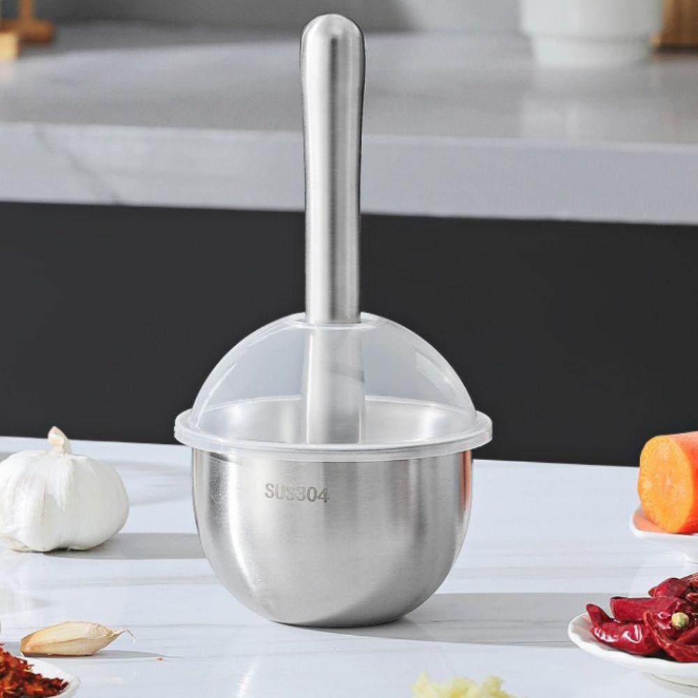 Large Capacity Garlic Masher 304 Stainless Steel Mortar Grinding Bowl Garlic Mashing Pot  Baby Food