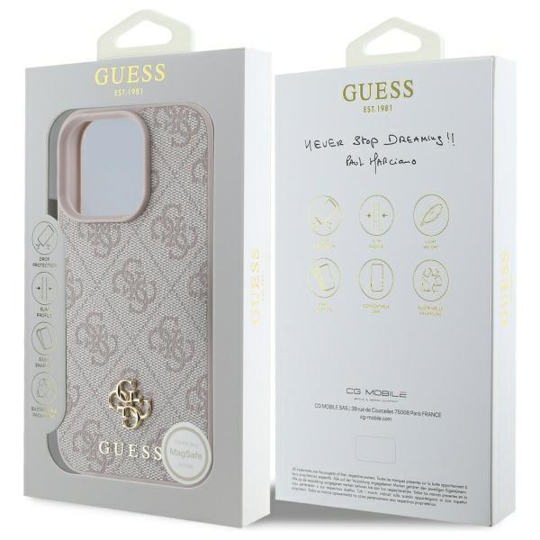 Guess Guhmp16Lp4Sm4Mp Iphone 16 Pro 6.3 Różowy/Pink Hardcase 4G Small Classic Magsafe