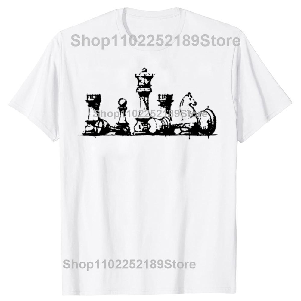 Lustige Geometrische Handzeichnung Schach Der Meister T-Shirts Grafik Baumwolle Streetwear Kurzarm Geburtstagsgeschenke Sommer T-Shirt